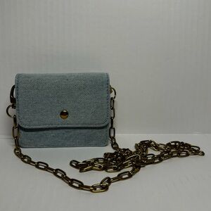 Denim Crossbody Chain Shoulder Bag
